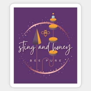 Bee Pure. Sting and Honey. Sticker